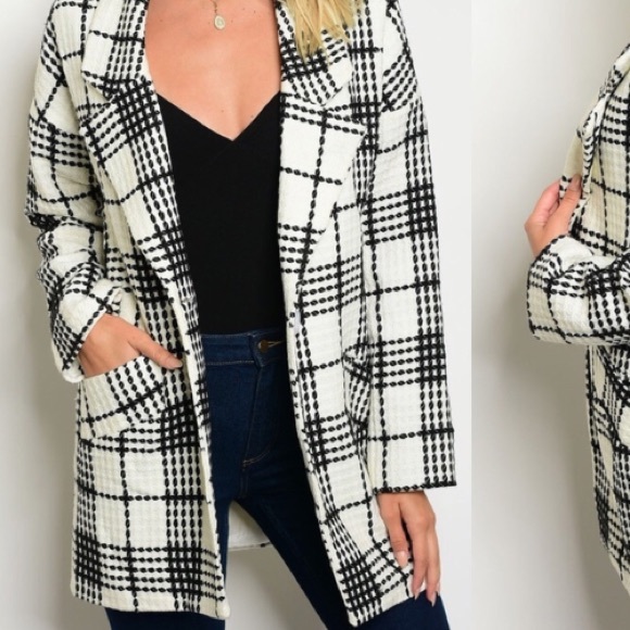 GlamVault Plaid Jacket Size Small NWT - Picture 4 of 10